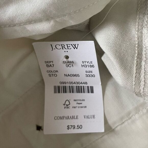 J.CREW Pants Men 33 x 30 Straight Fit Chino NEW Beige Cotton Blend H3186 - Picture 14 of 15